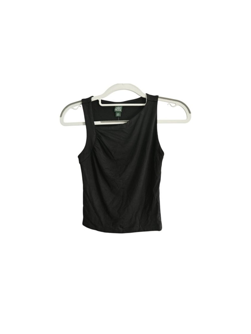 NWT Wild Fable Sleeveless Ruched Crew Neck Tank Top Sz XXS Black 331 01 9303